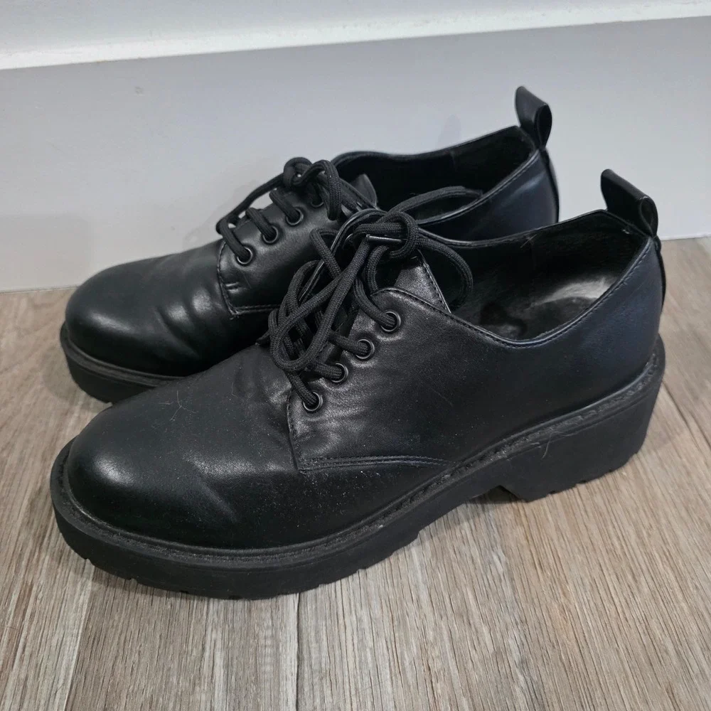 Madden Girl Womens Lug Sole Shoes Size 8.5 Black Whimsigoth Platform Chunky